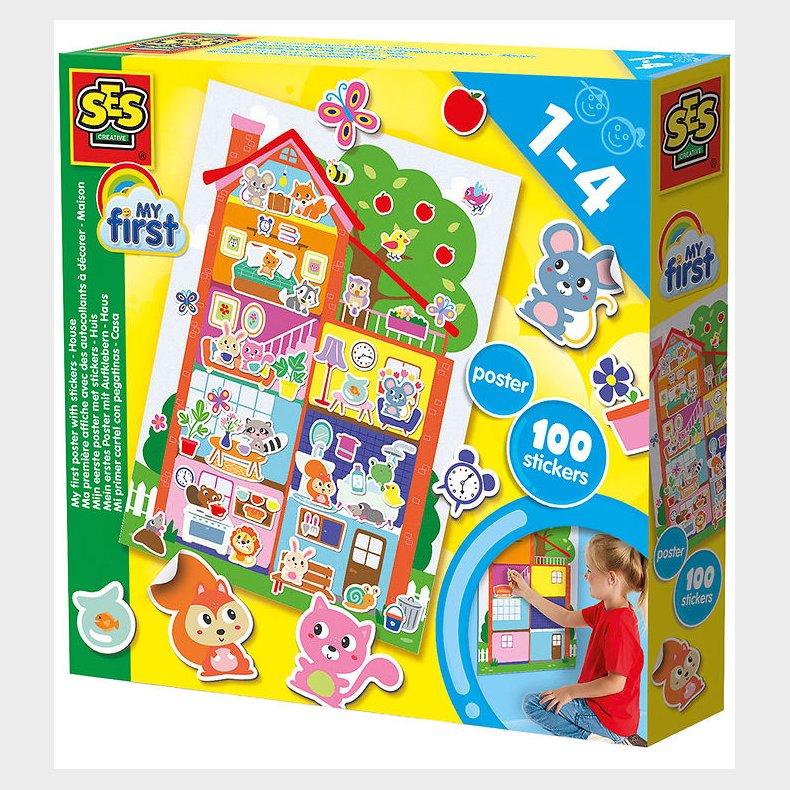 SES Creative - Min F�rste - Plakat med klisterm�rker - Hus