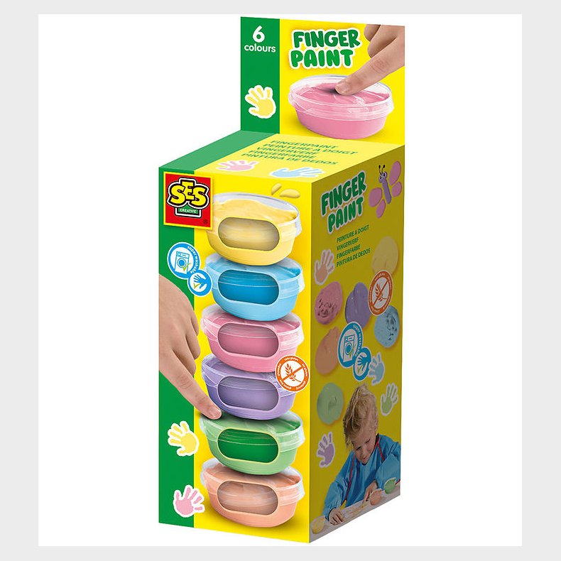 SES Creative - Fingermaling - 6x45ml - Pastelfarver