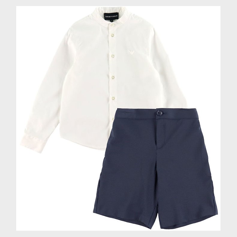 Emporio Armani S�t - Skjorte/Shorts - Hvid/Dark Navy