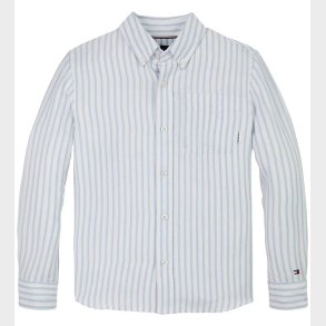 Tommy Hilfiger Skjorte - Hr - Linen Blend - Breezy Blue Stripe