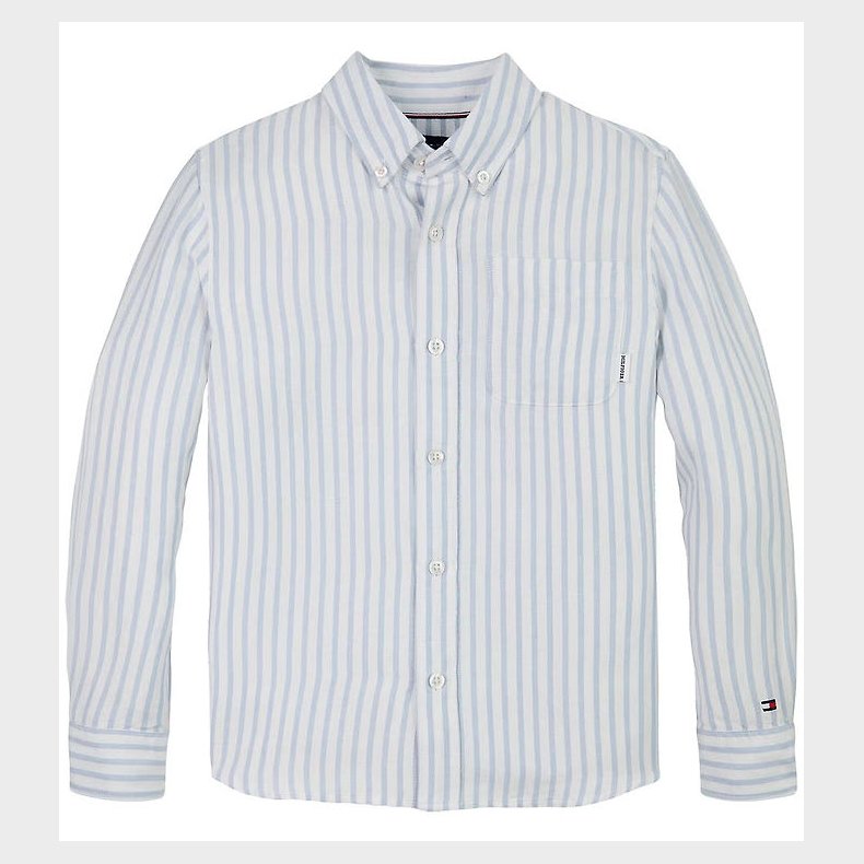 Tommy Hilfiger Skjorte - Hr - Linen Blend - Breezy Blue Stripe