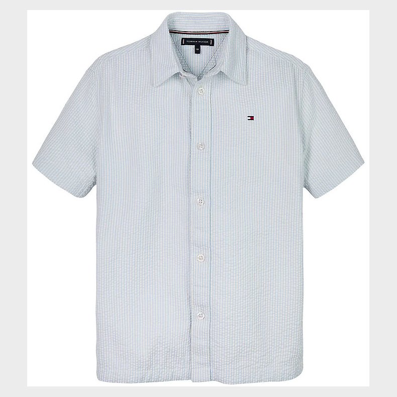 Tommy Hilfiger Skjorte - Seersucker - Breezy Blue White Stripe