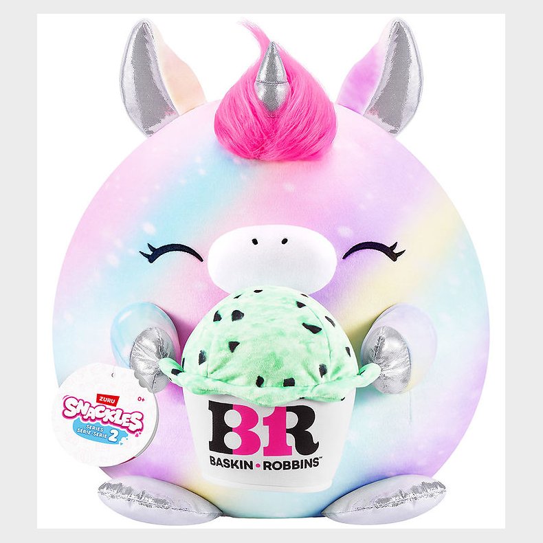 Snackles Bamse - 35 cm - Enhjrningen Marty m. Baskin Robbins