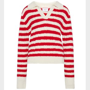 Grunt Polobluse - Strik - Fany - Off White/Rd