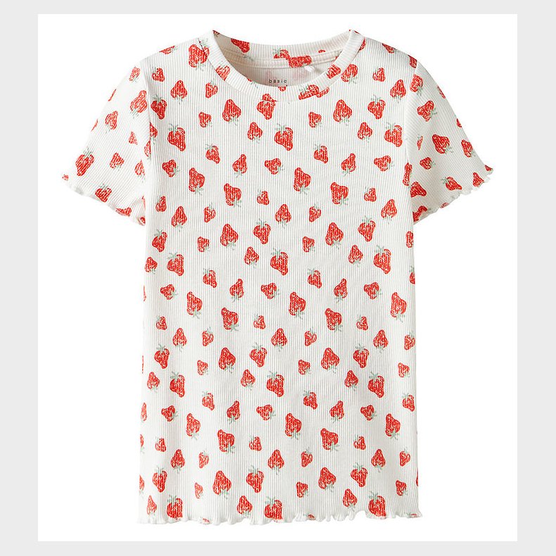 Name It T-shirt - NmfVemma - Bright White/Strawberry