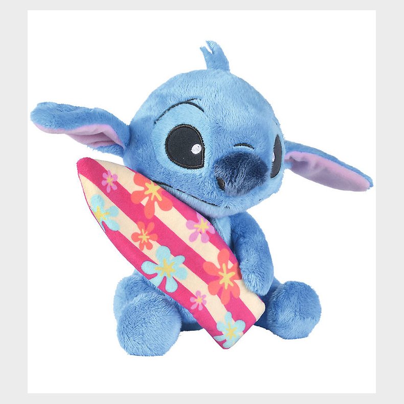 Disney Bamse - Stitch m. Surfbrt - 25 cm