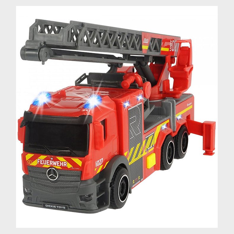 Dickie Toys Brandbil - City Fire Ladder Truck - Lys/Lyd