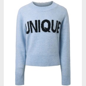 Hound Bluse - Strik - Text - Light Blue