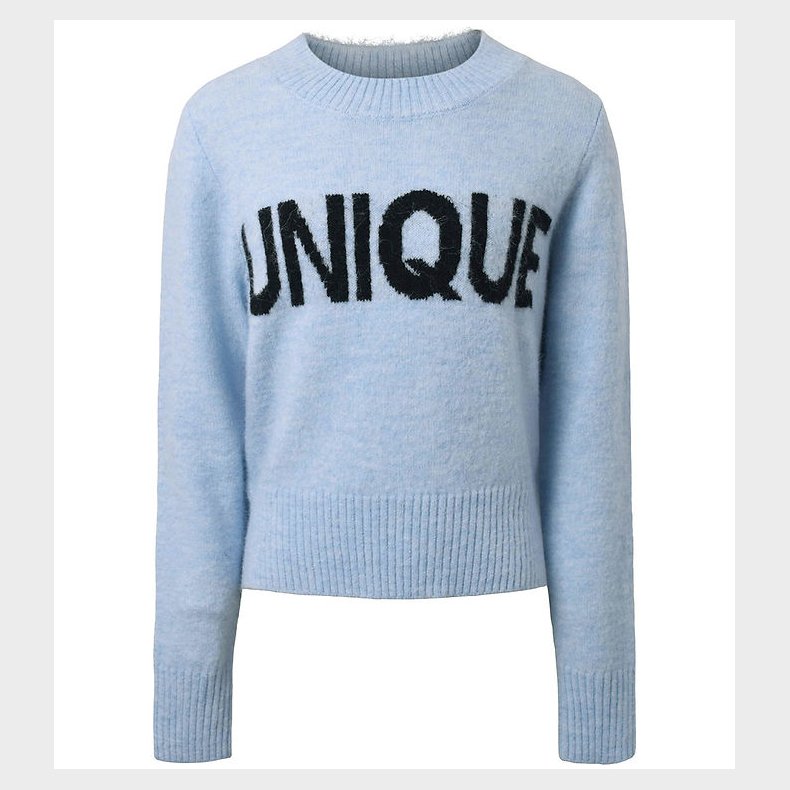 Hound Bluse - Strik - Text - Light Blue