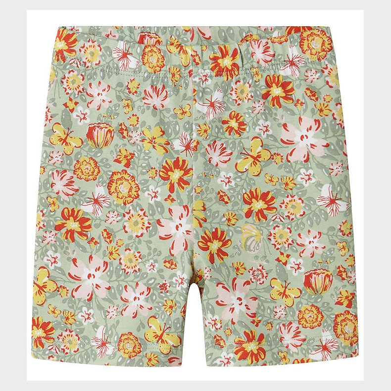 Name It Cykelshorts - NmfVayo - Aqua Gray/Yellow Flower