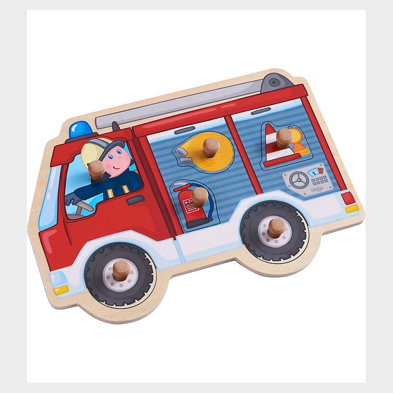 HABA Puslespil - 6 Brikker - Tr - Brandbil