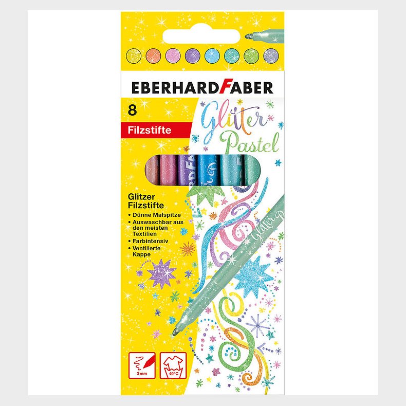 Eberhard Faber Tusser - 8 stk - Glitter Pastel