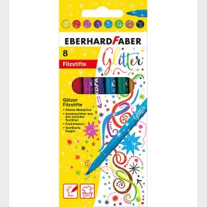 Eberhard Faber Tuscher - 8 stk - Glitter