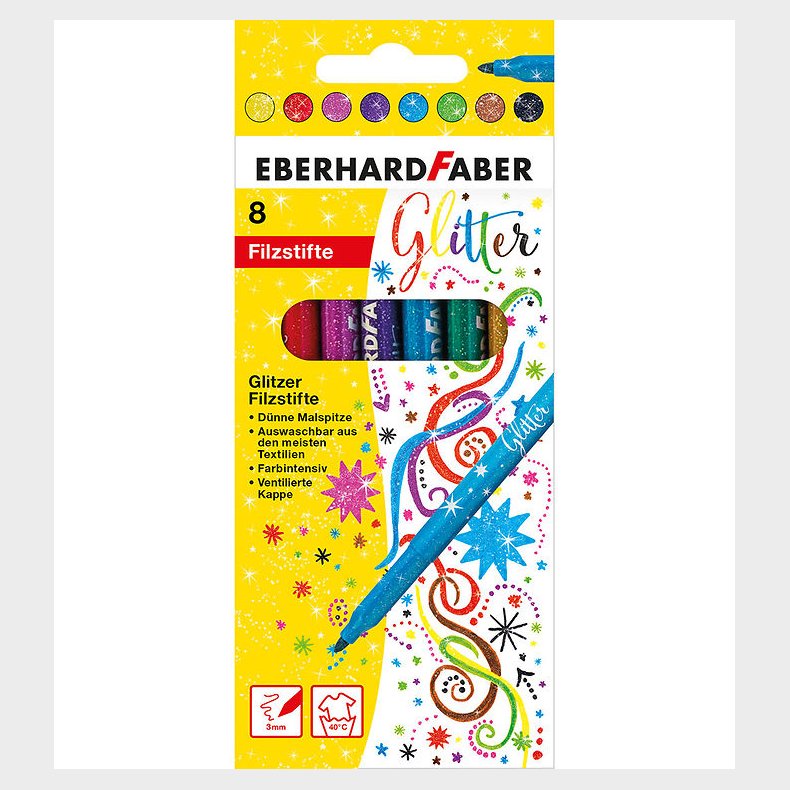 Eberhard Faber Tuscher - 8 stk - Glitter