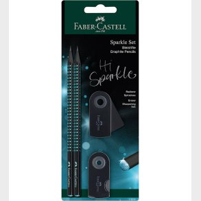 Faber-Castell Blyantst - Sparkle - 4 Dele - Black Edition - Mid