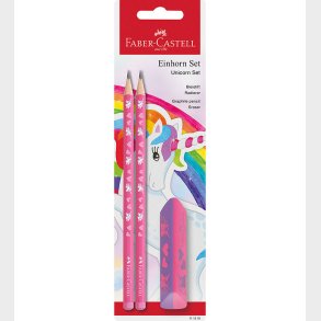 Faber-Castell Blyantst - 2 Blyanter + Viskelder - Unicorn