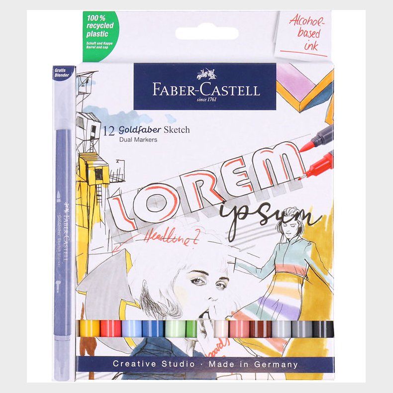 Faber-Castell Tusser - Goldfaber Sketch Marker - 12 stk
