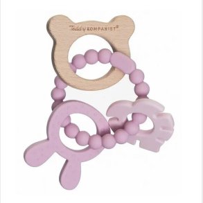 Teddykompaniet  Silikone &  tr Bidering, Foggy Pink