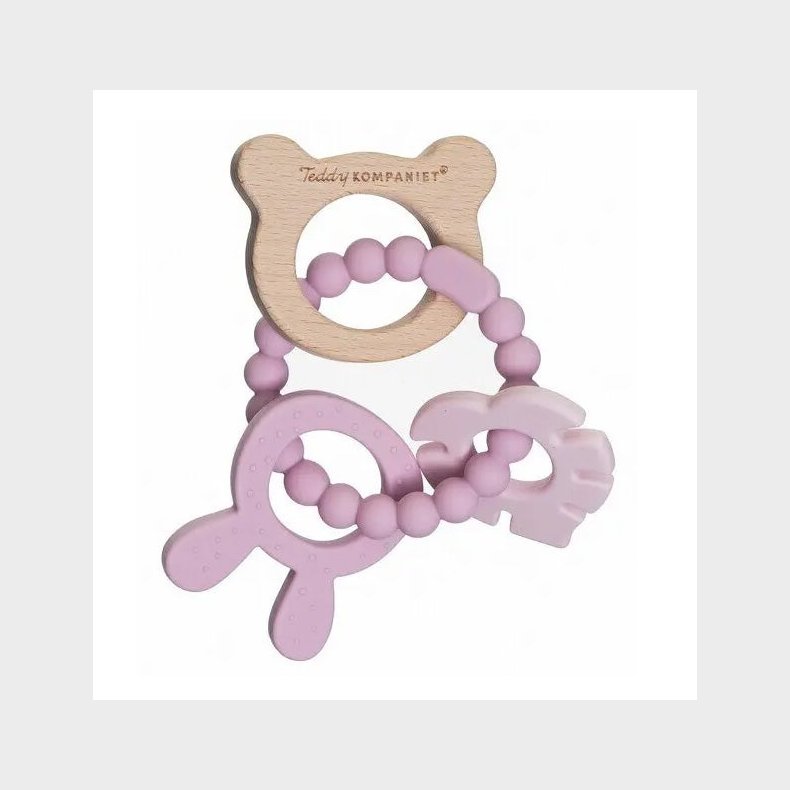 Teddykompaniet  Silikone &  tr Bidering, Foggy Pink