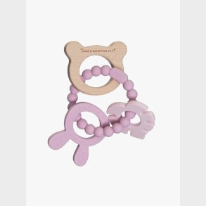 Teddykompaniet  Silikone &  tr� Bidering, Foggy Pink