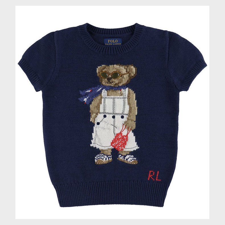 Polo Ralph Lauren T-shirt - Strik - Navy m. Bamse