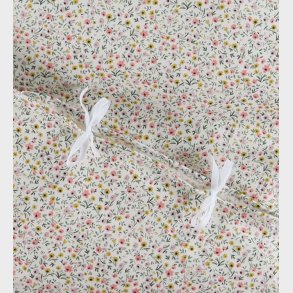 N�rgaard Madsens Senget�j - Baby - Hvid m. Lyser�de og Gule Bl