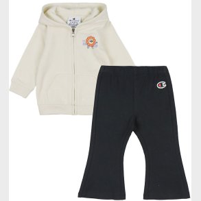 Champion St - Cardigan/Bukser - Off White/Sort m. Logo