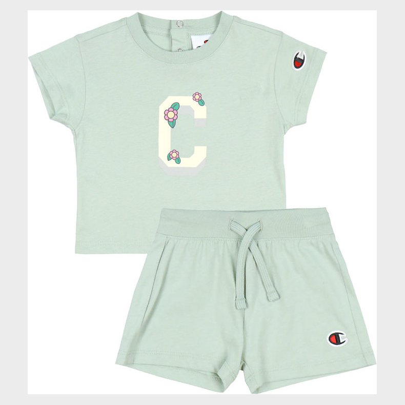 Champion Shortsst - T-shirt/Shorts - Dusty Green m. Logo
