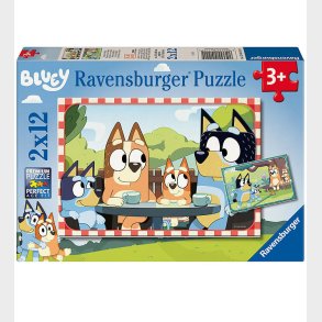 Ravensburger Puslespil - 2x12 Brikker - Bluey