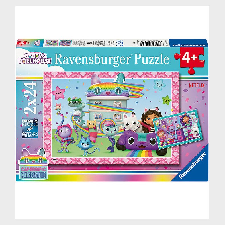 Ravensburger Puslespil - 2x24 Brikker - Gabby's Dollhouse