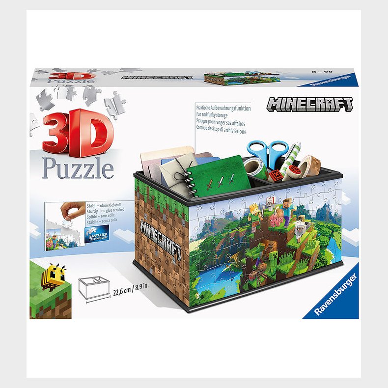 Ravensburger Puslespil - 3D Treasure Box - 223 dele - Minecraft