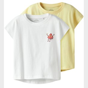 Name it T-shirt - 2 Pak - NmfVarutti - Lemon Meringue/Bright Wh