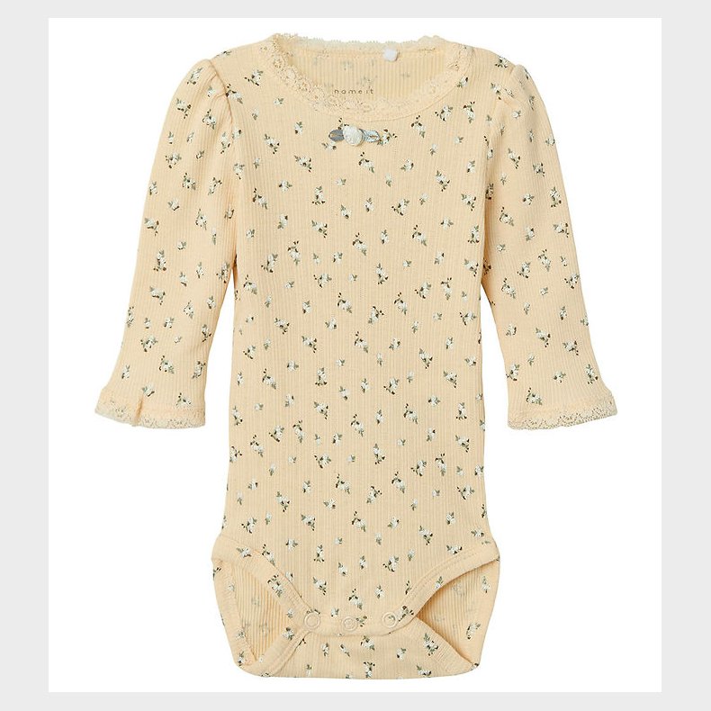 Name It Body l/ - Rib - NbfHoise - Sun Kiss m. Blomster