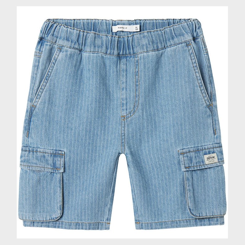 Name it Shorts - NkmRyan - Light Blue Denim/STRIPES