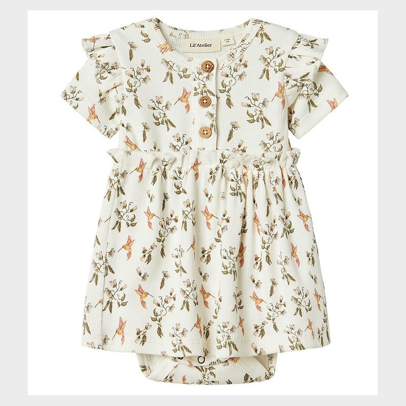 Lil Atelier Body Dress k/ - NbfLavo - Coconut Milk/Humming Bird