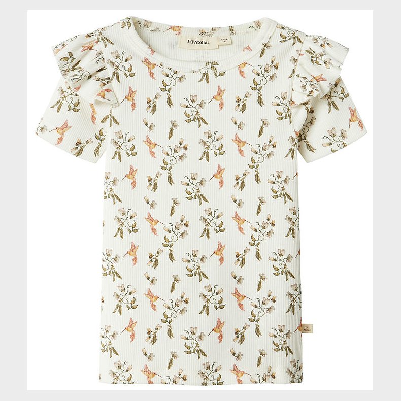 Lil Atelier T-shirt - NmfLavo - Coconut Milk/Humming Bird