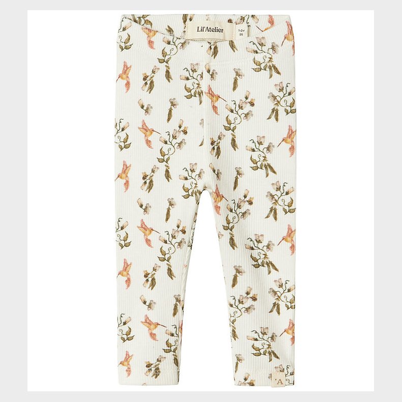 Lil Atelier Leggings - NbfLavo - Cocnut Milk /Humming Bird