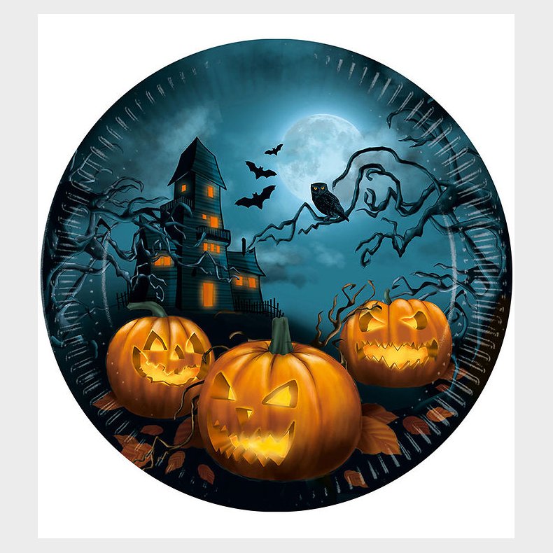 Decorata Party Paptallerkner - 8-pak - 23 cm - Halloween