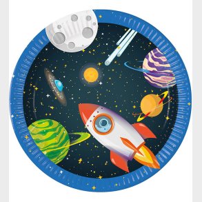 Decorata Party Paptallerkner - 8-pak - 23 cm - Rocket Space