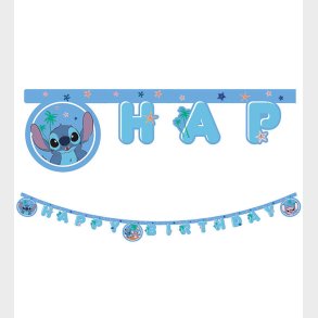 Decorata Party Happy Birthday Banner - Stitch & Angel