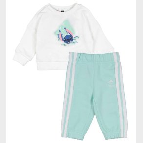 adidas Performance Sweats�t - Stitch - I DY LS JOG - WHITE/SEFLA