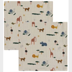 Liewood Stofbleer - Musselin - 2-pak - 65x65 cm - Lewis - Safari