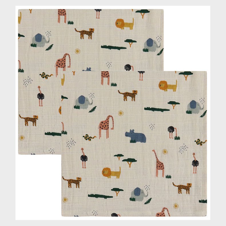 Liewood Stofbleer - Musselin - 2-pak - 65x65 cm - Lewis - Safari