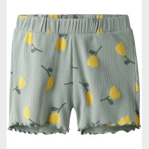 Name It Shorts - Rib - NmfVemma - Aqua Gray/Lemon