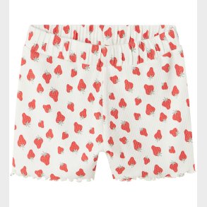 Name It Shorts - Rib - NmfVemma - Bright White/Strawberry