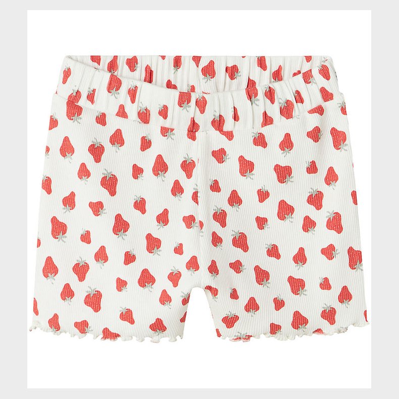 Name It Shorts - Rib - NmfVemma - Bright White/Strawberry