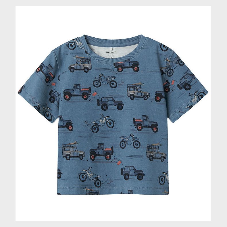 Name It T-shirt - NmmHelsa - Blue Mirage m. Print