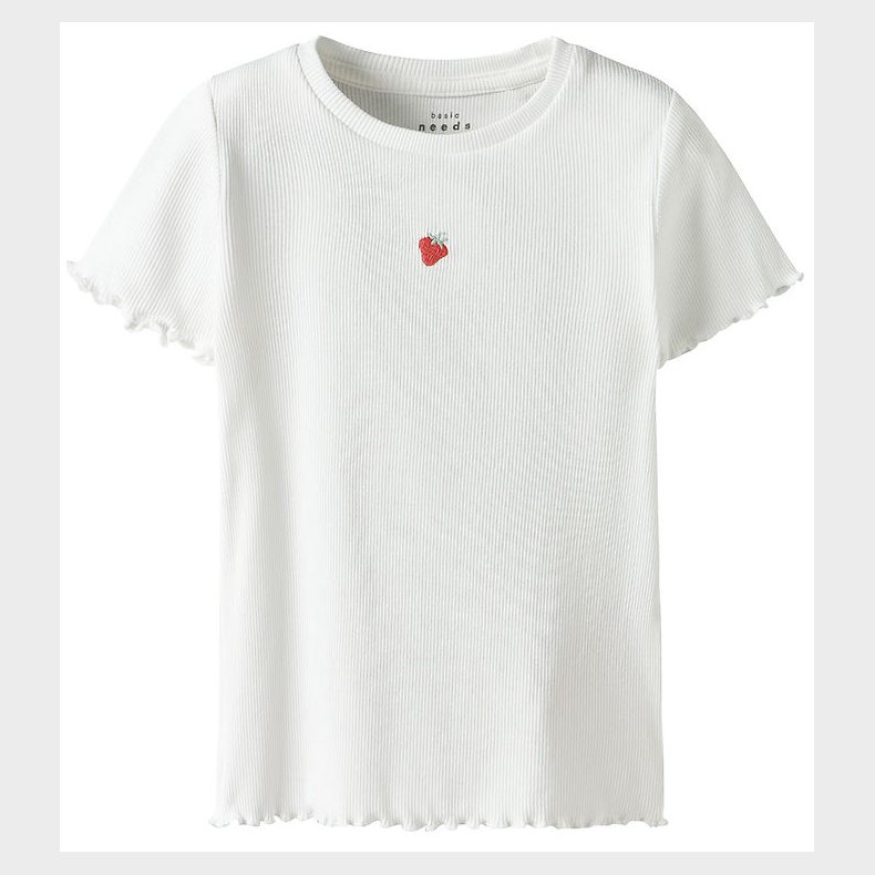 Name It T-shirt - Rib - NmfVivemma - Bright White/Strawberry