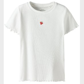 Name It T-shirt - Rib - NmfVivemma - Bright White/Strawberry
