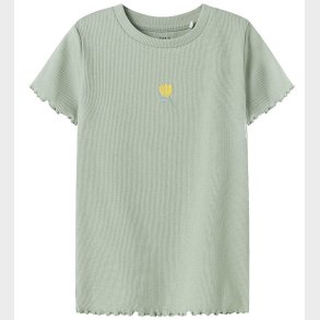 Name It T-shirt - Rib - NmfVivemma - Aqua Gray/Lemon